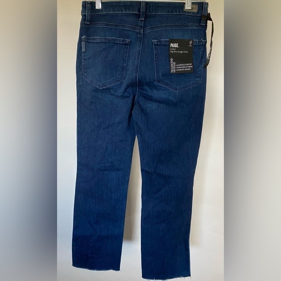 Paige Cindy High Waist Ankle Straight Leg Raw Edge Hem Jeans Size 29 Petite - Picture 7 of 14